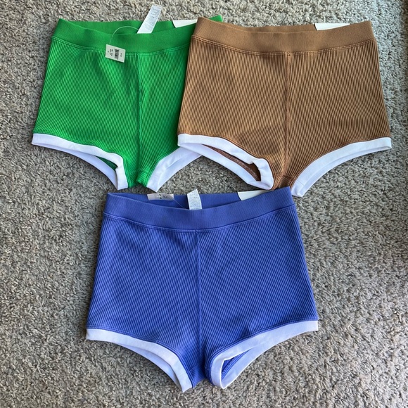 Brand New NWT Offline by Aerie Lot 3 Super Shortie Shorts Medium Purple Green - Picture 8 of 9